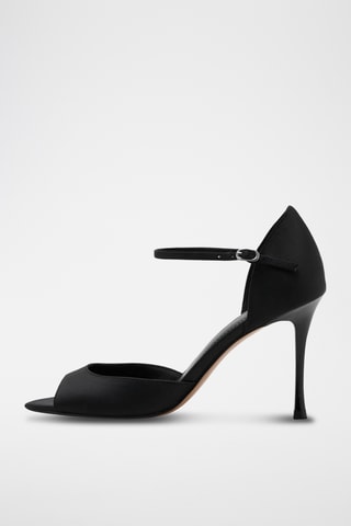 Sandales talon satinées - Noir