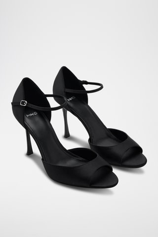 Sandales talon satinées - Noir