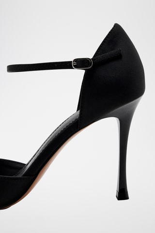 Sandales talon satinées - Noir