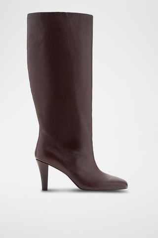 Bottes cuir talon - Bordeaux
