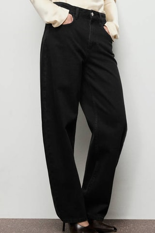 Jean barrel taille haute - Noir