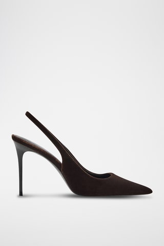 Chaussure à talon velours - Marron