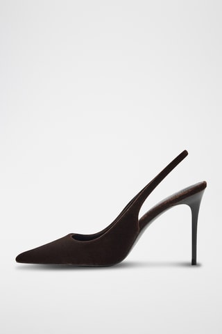 Chaussure à talon velours - Marron