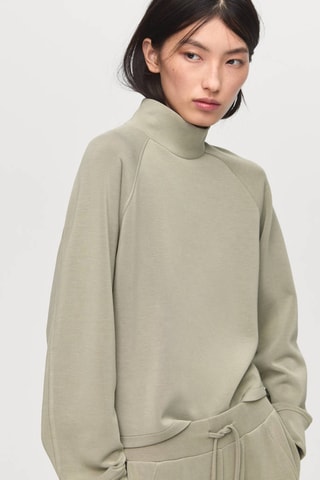 Sweat-shirt col montant - Kaki