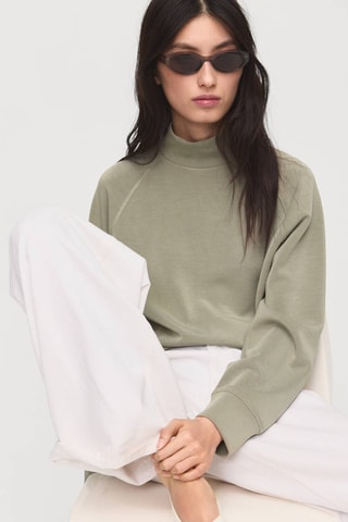 Sweat-shirt col montant - Kaki