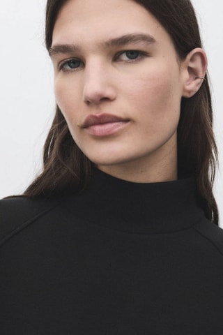 Sweat-shirt col montant - Noir