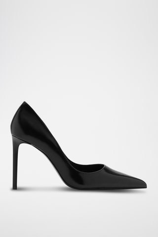 Chaussures talon cuir pointues - Noir