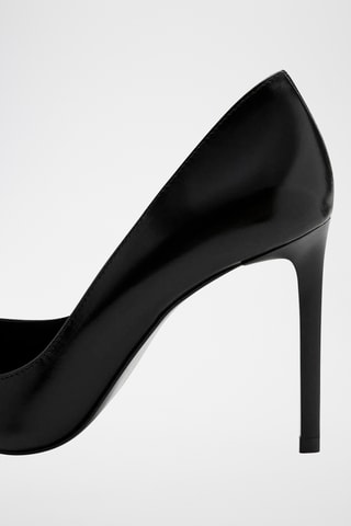 Chaussures talon cuir pointues - Noir