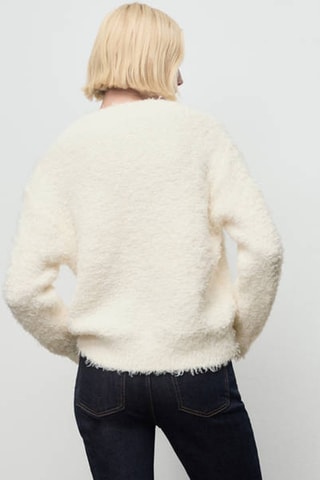 Pull-over en maille imitation fourrure - Écru