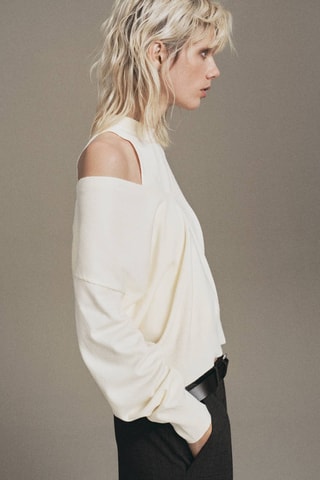 Pull oversize combiné - Écru