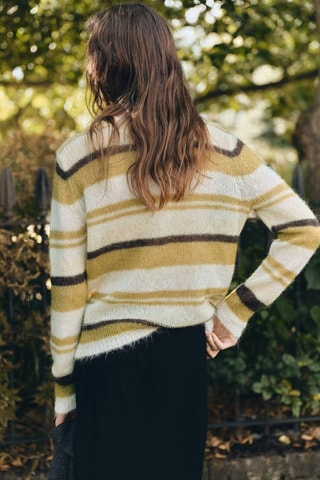 Pull en alpaga semi-transparent - Vert