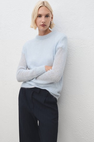 Pull en alpaga semi-transparent - Ciel