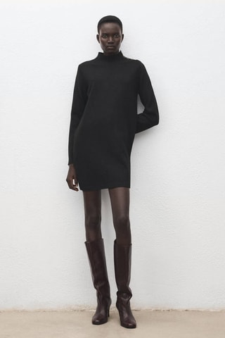Robe maille boutons - Noir