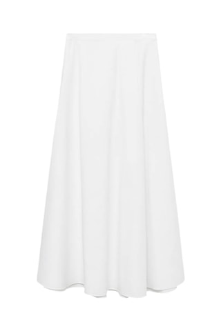 Jupe longue évasée ouverture - Blanc