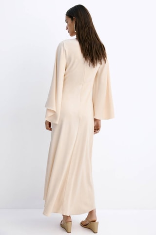 Robe satinée manches cloche - Rose clair