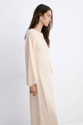 Robe satinée manches cloche - Rose clair