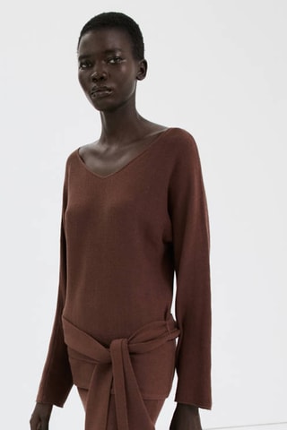 Jupe crayon fendue - Marron