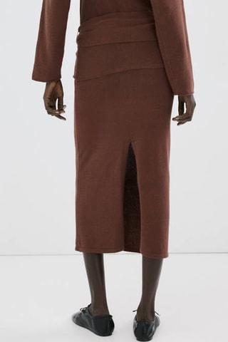 Jupe crayon fendue - Marron