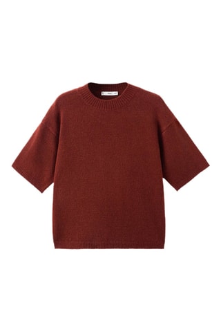 Pull en maille à manches courtes - Orange