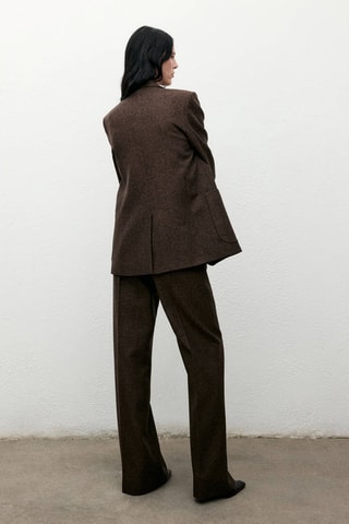 Pantalon laine jaspée - Marron