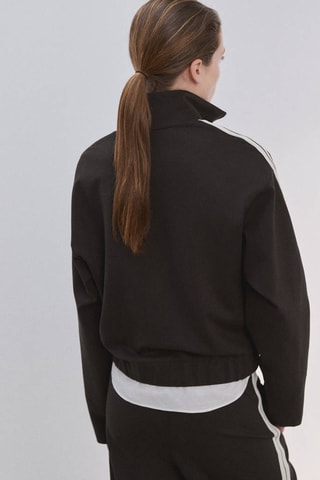 Sweat-shirt rayé constrasté - Marron
