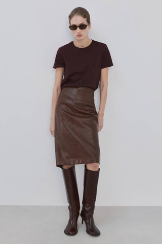T-shirt coton manches courtes - Bordeaux