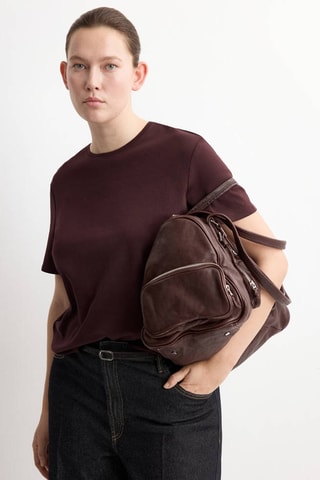 T-shirt coton manches courtes - Bordeaux