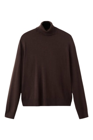 Pull-over maille col roulé - Marron