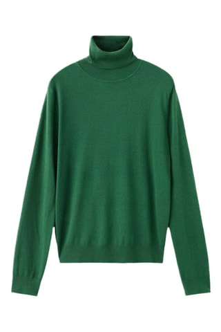 Pull-over maille col roulé - Vert foncé