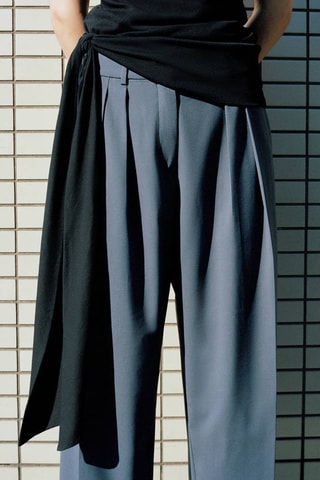 Pantalon costume droit laine - Bleu