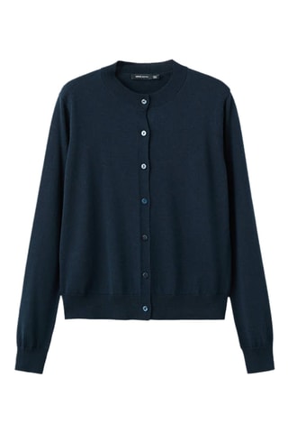 Cardigan maille de laine - Bleu marine