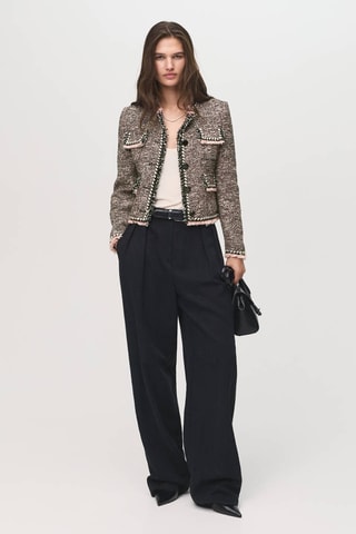 Veste en tweed à poches - Noir
