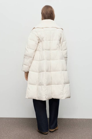 Anorak matelassé tissu combiné - Écru