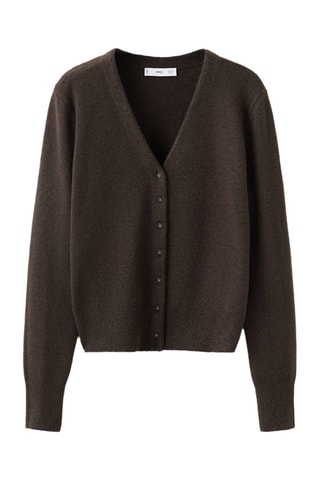 Cardigan maille col V - Marron
