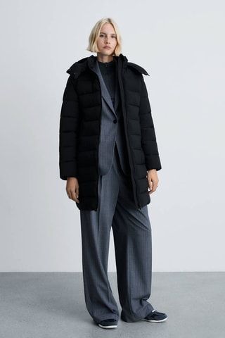 Anorak midi matelassé imperméable - Noir