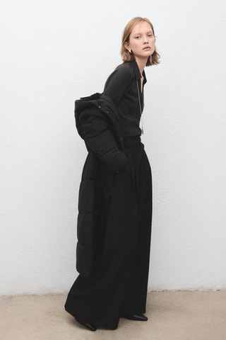 Anorak matelassé cintré capuche - Noir