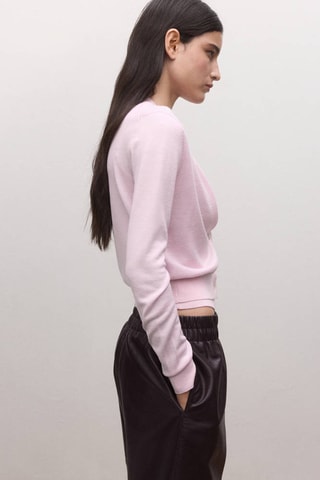 Cardigan 100 % laine - Rose