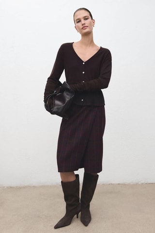Cardigan maille nœud - Marron