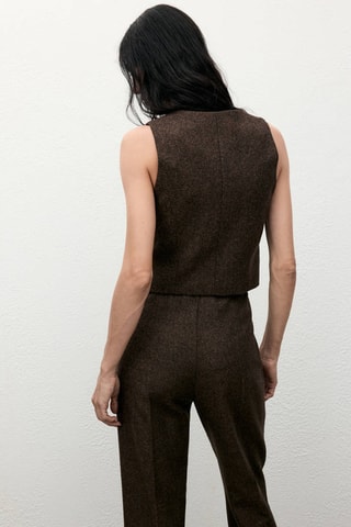 Gilet laine jaspée - Marron
