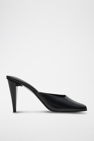 Chaussures cuir pointues ouvertes - Noir