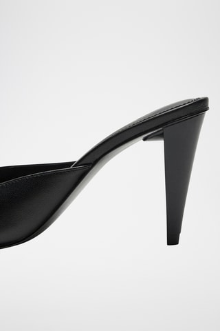 Chaussures cuir pointues ouvertes - Noir