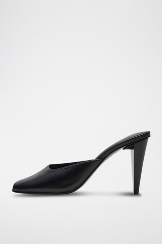 Chaussures cuir pointues ouvertes - Noir