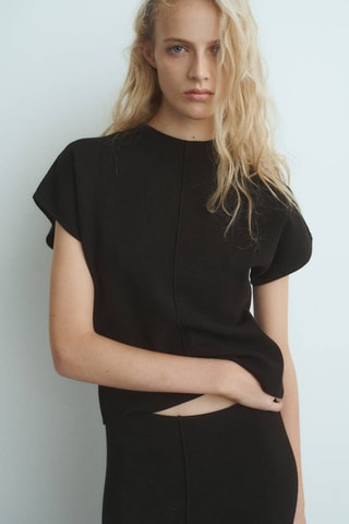 Pull ajusté maille fine - Noir