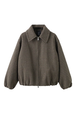 Veste laine pied-de-poule - Marron