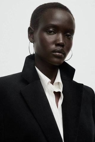 Blazer en velveton à poches - Noir