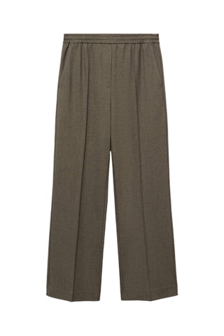 Pantalon wideleg taille élastique - Vert
