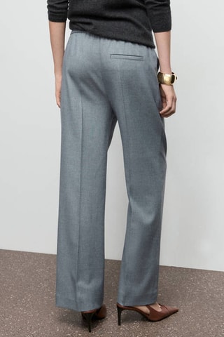 Pantalon wideleg taille élastique - Gris