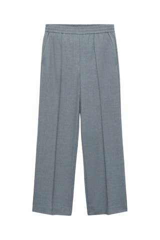 Pantalon wideleg taille élastique - Gris
