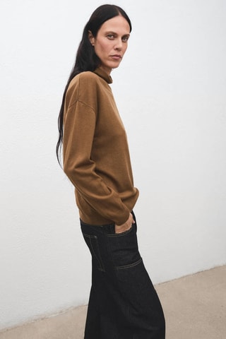 Pull-over col roulé - Marron