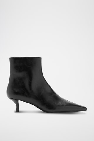 Bottines bout talon kitten - Noir